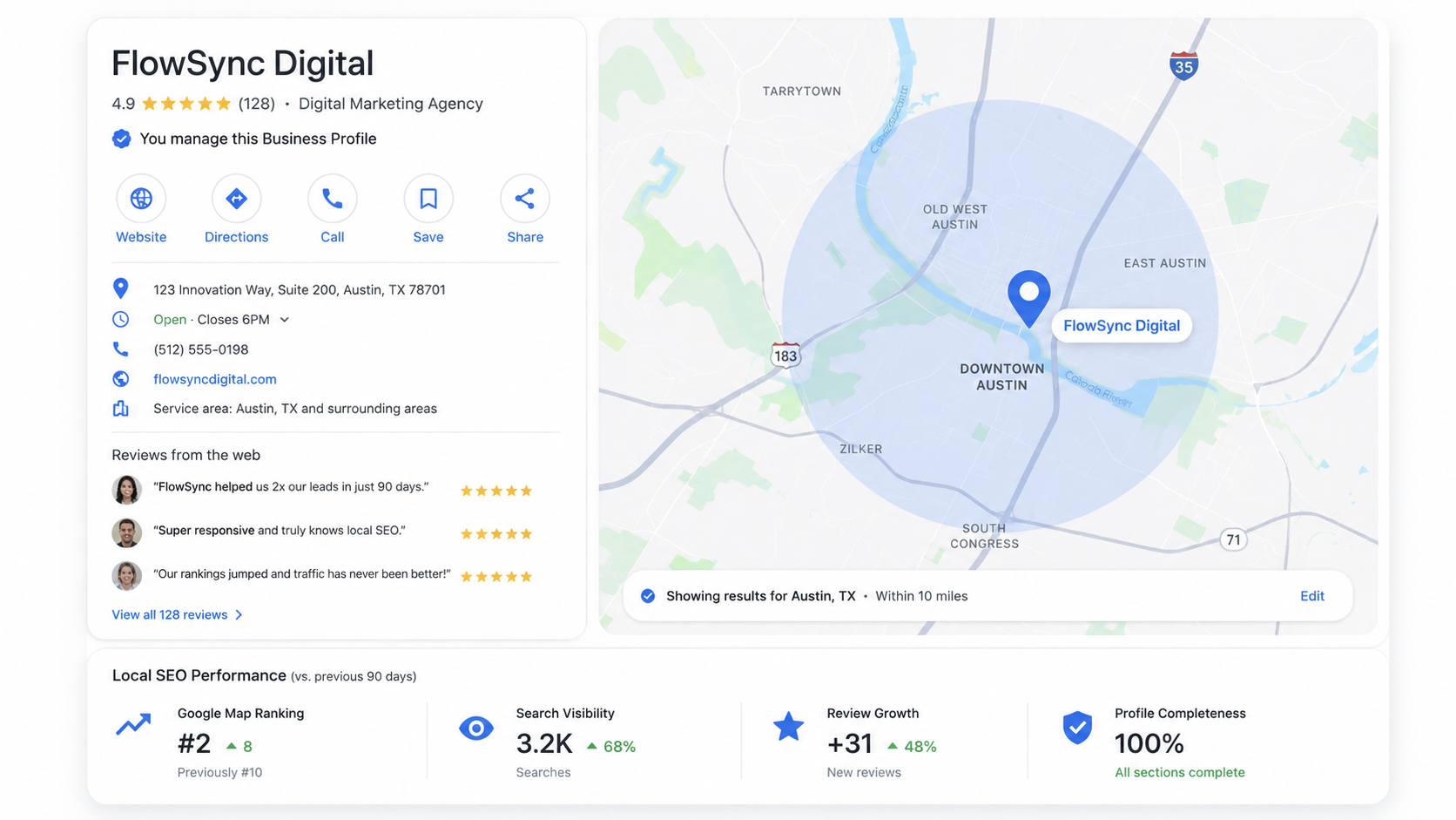 Local SEO search proof preview