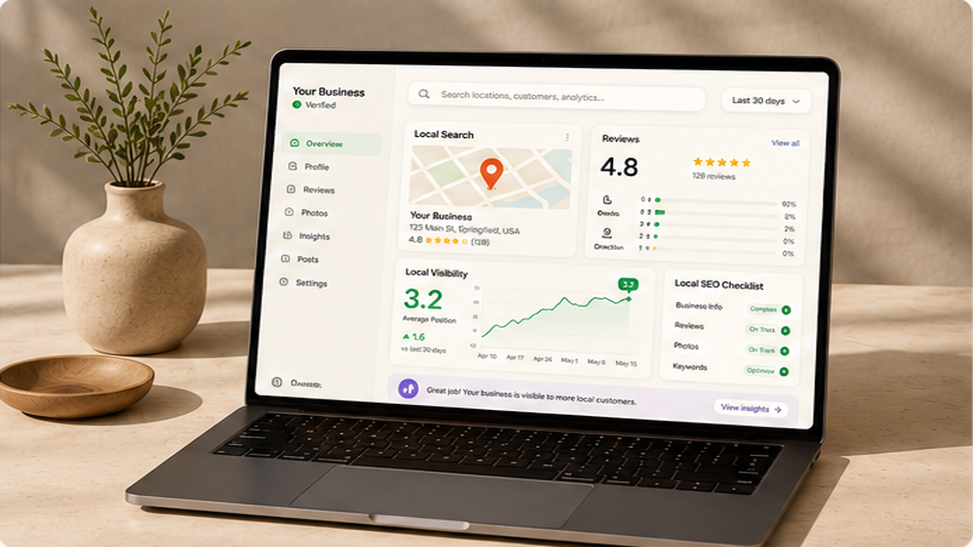 Local SEO dashboard preview