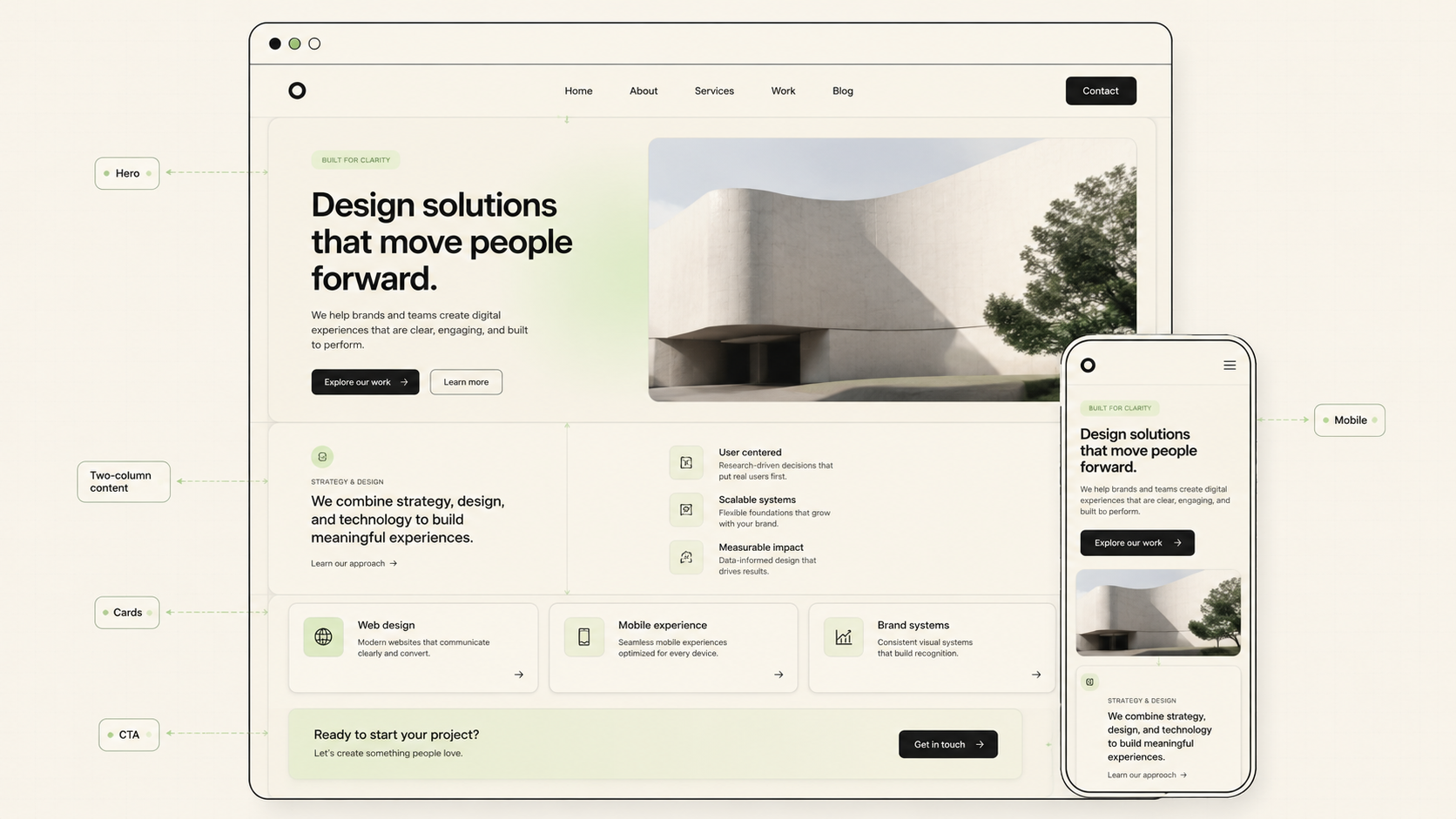 Website layout preview
